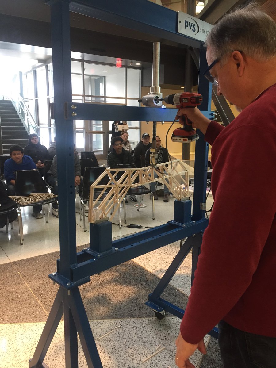 UNO_ASCE's tweet photo. Our officer team had a great time assisting the Nebraska ASCE Section’s annual Truss Bustin' Competition. The competition challenged local high school students to design and build their own trusses and gave them the chance to test them out. https://t.co/3XWip6sn8D