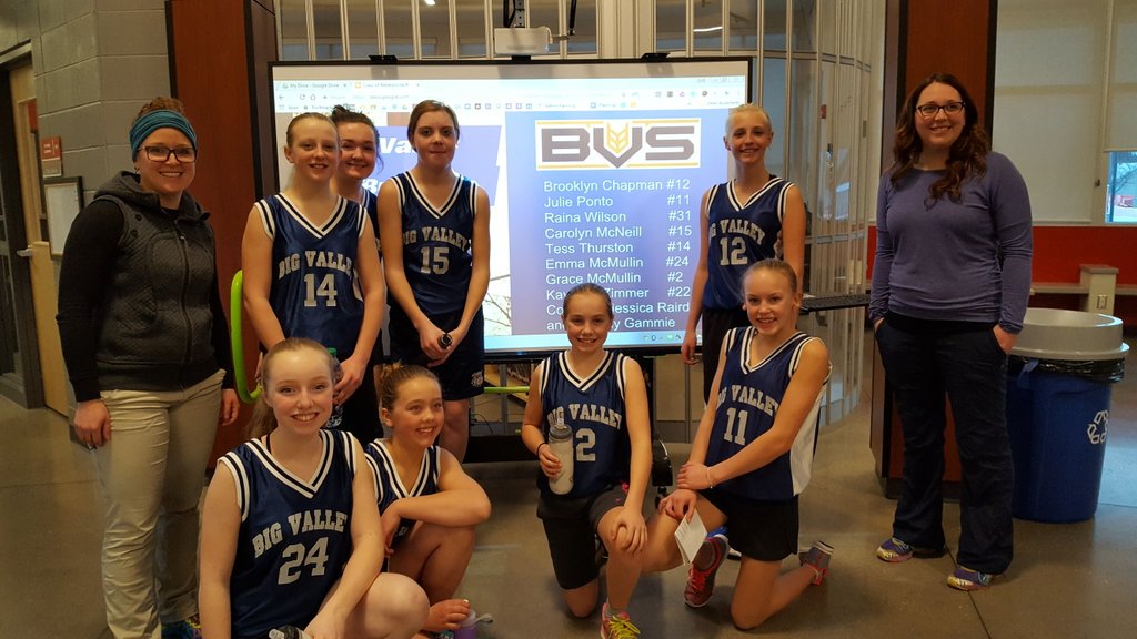 jessmarshall29's tweet photo. Last few games of the season here at the Bashaw fun tournament. we felt pretty special with our names up on show. Played out of our skins today and took another win!! SUPER PROUD COACH MOMENT!!! @lindsay_gammie #bvalleyschool #csd71 https://t.co/Zx4PiqzEDk