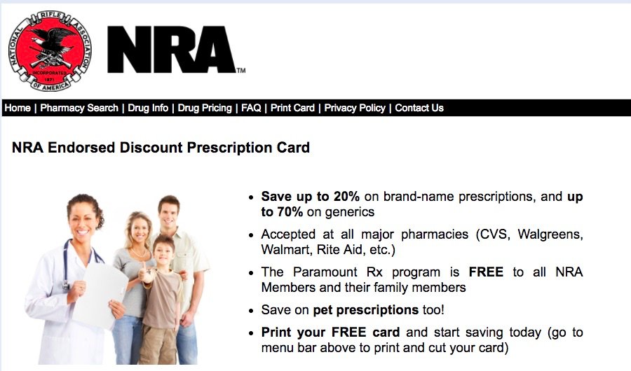 Many pharmacies have NRA benefits. Time to stop these in all health-related services. <a href="/cvspharmacy/">CVS Pharmacy</a> <a href="/Walgreens/">Walgreens</a> <a href="/riteaid/">Rite Aid</a> <a href="/Walmart/">Walmart</a> #BoycottNRA #BoycottNRASponsors