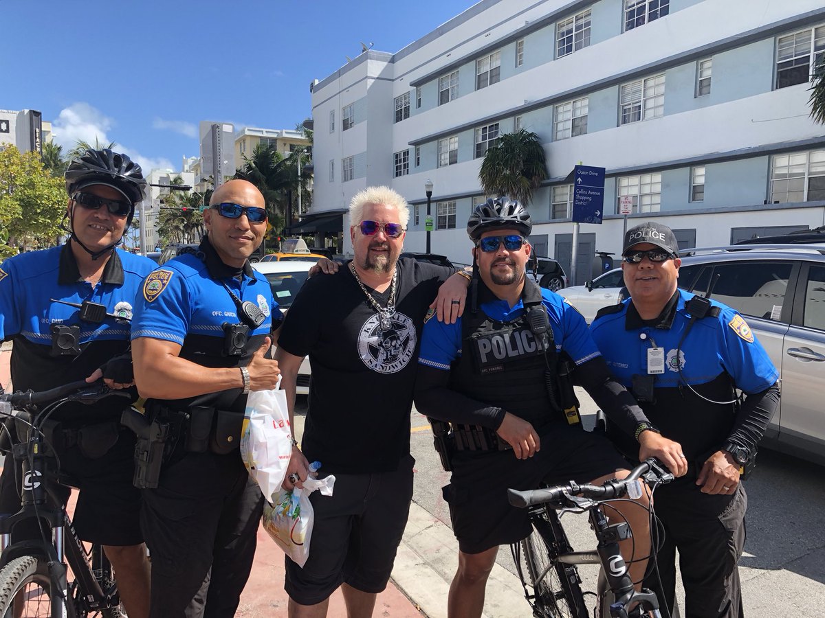 Saturday’s with <a href="/GuyFieri/">Mayor Guy Fieri</a> and #yourMBPD! Thanks for always showing your support! #sobewff