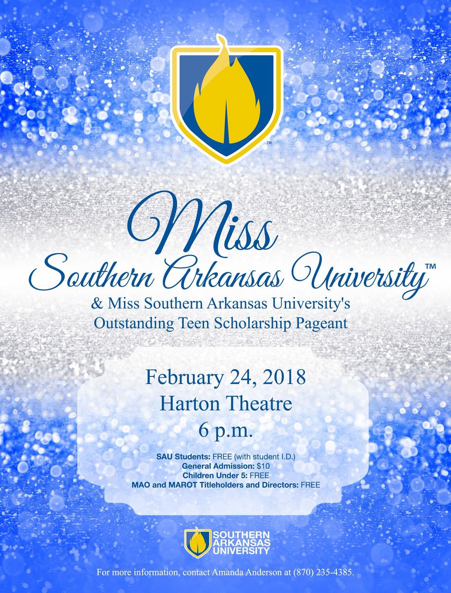 Who will the new Miss SAU and Miss SAU’s Outstanding Teen Be?? Join us tonight in Harton Theatre at 6 p.m. to find out!