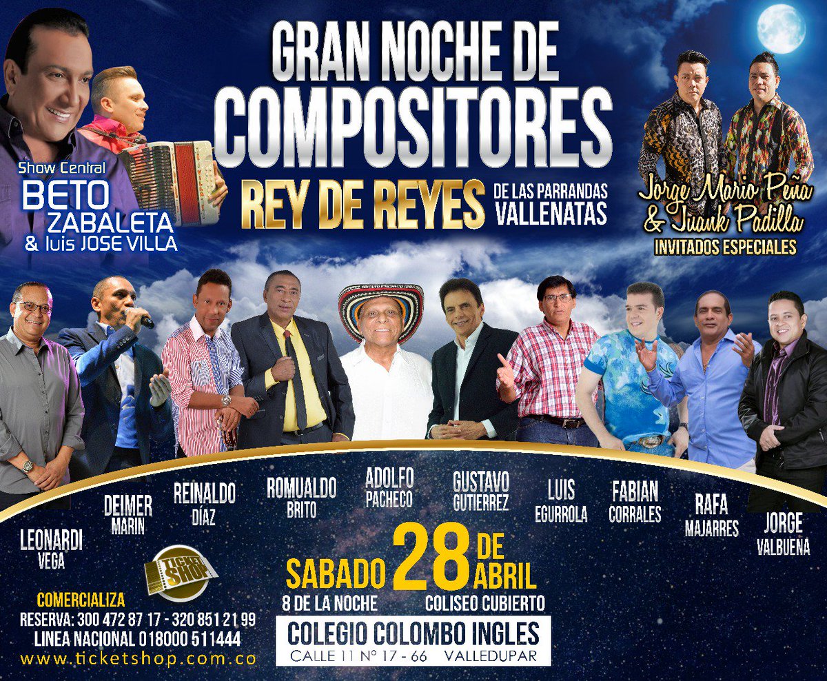 JMPenaoficial's tweet photo. Los esperamos este 28 de abril en la mejor parranda del festival vallenato @RomualdoBrito17 @Fabiancorra @losbetosdelv @jleonardiv @luisegurrolah https://t.co/Pr3Kj32DS9