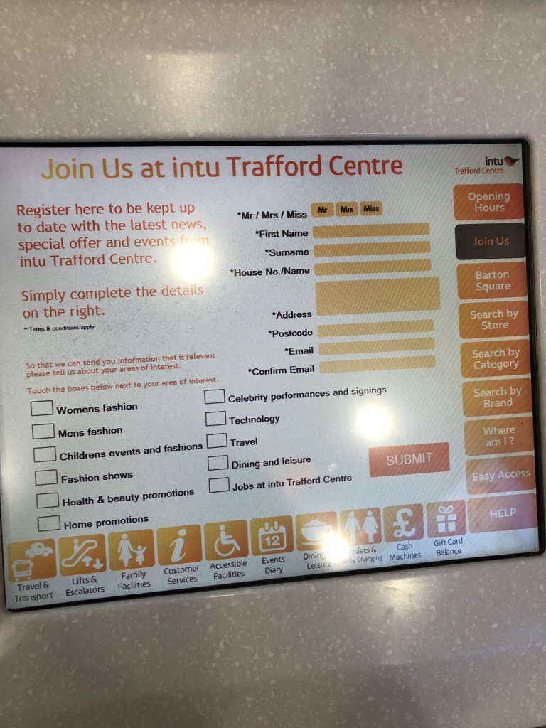 These touchscreen guides are unusually well done — the screen is responsive, it will actually give you detailed directions to any store you want  #NinjiAtTheTC