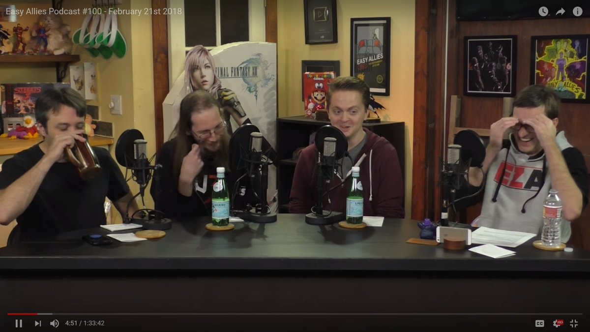 gcs_ganesh's tweet photo. The panel from this week's podcast reacting to @TrailerJones slaying J'Lo. Had to go capture the moment. @EasyAllies @dbloodworth2 @KyleBosman @BenMoore035 https://t.co/MmvEs8WoB8