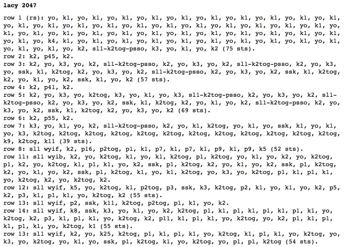 lacy 2047

row 1 (rs): yo, k1, yo, k1, yo, k1, yo, k1, yo, k1, yo, k1, yo, k1, yo, k1, yo, k1, yo, k1, yo, k1, yo, k1, yo, k1, yo, k1, yo, k1, yo, k1, yo, k1, yo, k1, yo, k1, yo, k1, yo, k1, yo, k1, yo, k1, yo, k1, yo, k1, yo, k1, yo, k1, yo, k1, yo, k1, yo, k1, yo, k1, yo, k1, yo, k1, yo, k1, yo, k4, k1, yo, k1, yo, k1, yo, k1, yo, k1, yo, k1, yo, k1, yo, k1, yo, k1, yo, k1, yo, k1, yo, k1, yo, k2, sl1-k2tog-psso, k