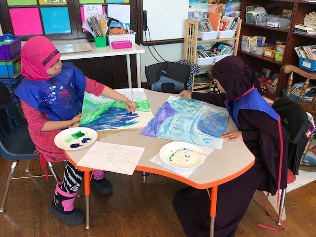 Mendell Acceleration Academy scholars brought their winter landscapes to life with the illusion of perspectives and athletes created to scale #ExcellenceinArt