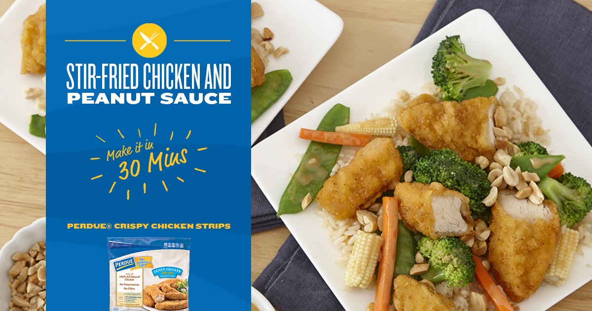 memeboyz's tweet photo. This delicious stir-fried @PerdueChicken and peanut sauce recipe is perfect for the whole family and only takes 5 min to prepare! #Promotion #PerdueCrew - https://t.co/ojA3zRfn7T https://t.co/9b68FT6nBO