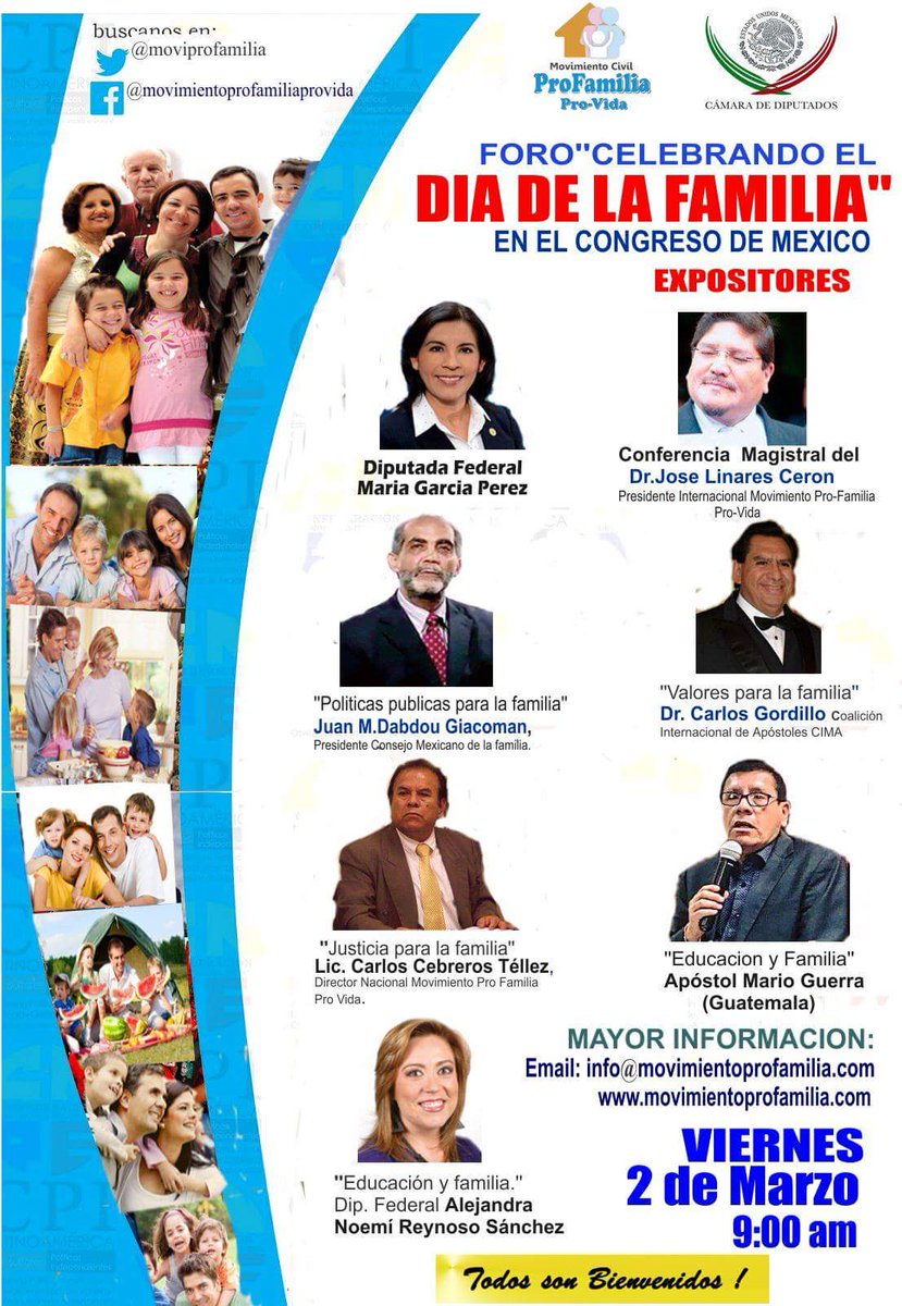 linaresusa's tweet photo. CELEBRAMOS EL DIA DE LA FAMILIA EN MEXICO 
Actualmente realizamos estos eventos en diferentes países del MUNDO para generar conciencia y COMPROMISO en el PRIMER Poder del Estado y la Sociedad Civil. Dios bendiga a México!
#DiadelaFamilia
#ConMisHijosNoTeMetas https://t.co/OmSVdwV6Ek
