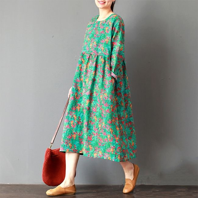 FantasyLinen's tweet photo. FANTASYLINEN LOOSE LINEN FLORAL DRESS, CASUAL GREEN DRESS FOR SPRING Q3016  $75

https://t.co/c7eN8jtJvm https://t.co/q4uGqJXLa6