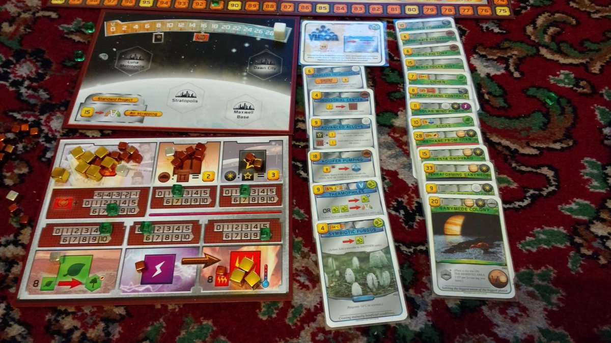 halesowenBG's tweet photo. First try solo with Venus. A win with Viron 91 points. #terraformingmars #venusnext @StrongholdGames @FryxGames #boardgames https://t.co/9fEKwYfLSI