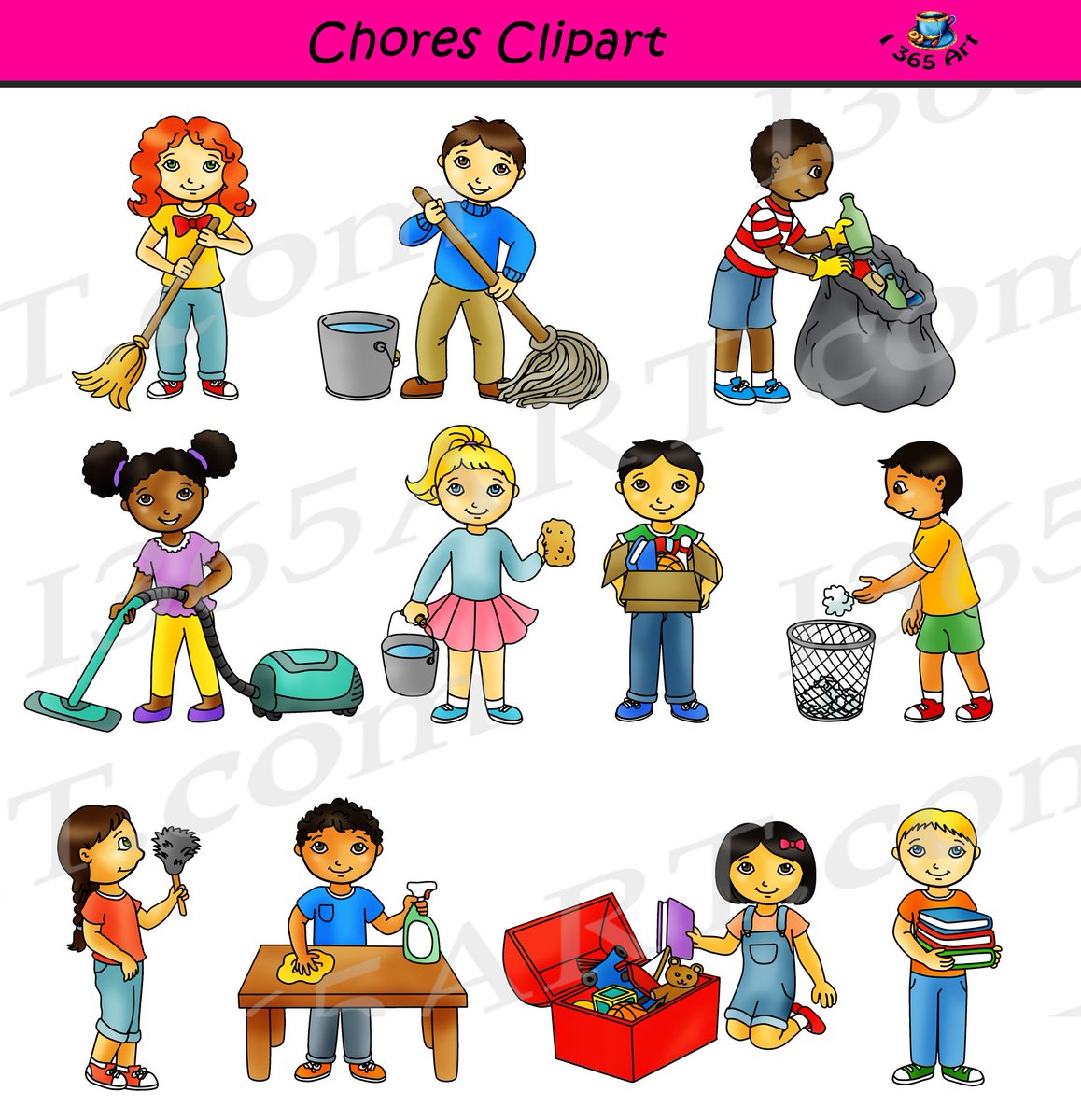Chores #Clipart – #Classroom #Cleaning Kids #digital #download Commercial  Graphics by Clipart 4 School - https://t.co/C5kMt1FdZx - #kids #classroom  #schoolclipart #teacherspayteachers #teachersfollowteachers #scrapbooking  #papercrafts #graphics #png #art, image size:1158x1200