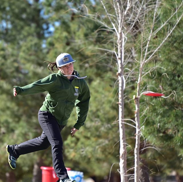 PDGA's tweet photo. Playing from the chase card, Lisa Fajkus is now tied for 3rd overall and is the only woman under par through 10 holes of round 3. Follow the scores on https://t.co/VtUApvR9s0. #discgolf #2018LVC #2018NationalTour https://t.co/mlQLr6sWAd https://t.co/g66Q3wcnjb