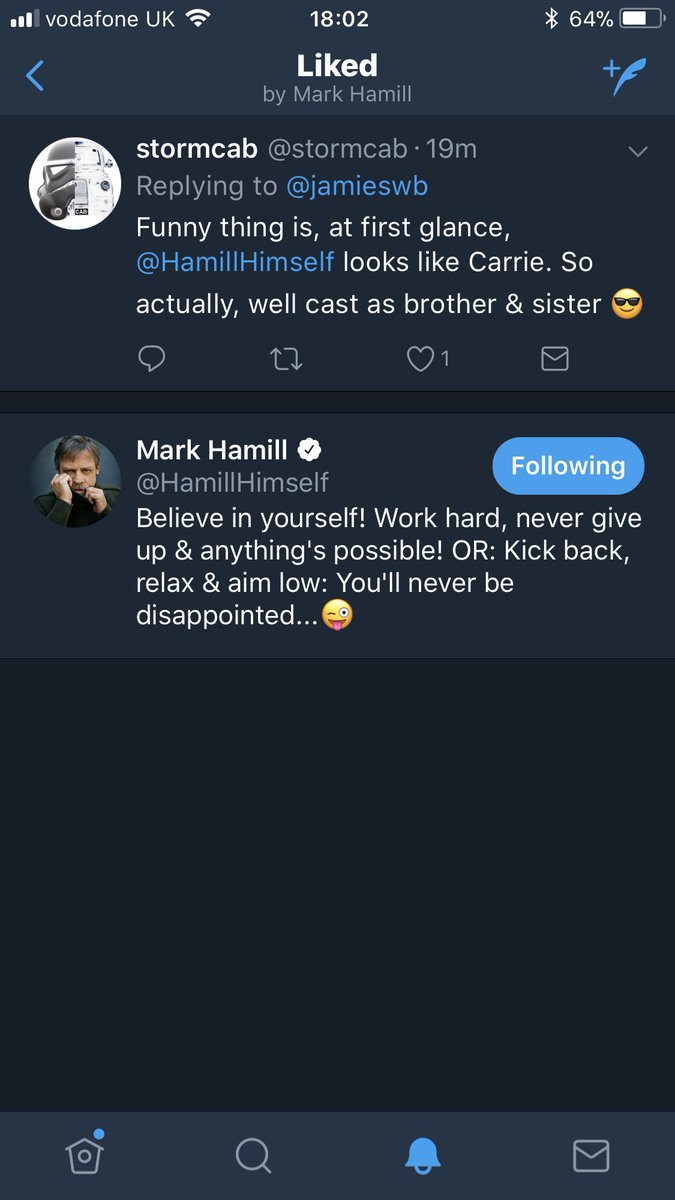 stormcab's tweet image. When Luke Skywalker likes your tweet #geekoverload