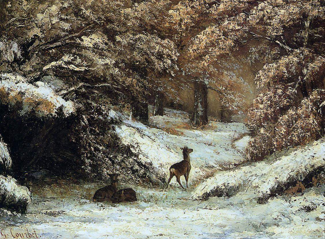 TheNewPainting's tweet image. #VisualArt

Deer Taking Shelter In Winter, 1866

Jean Désiré Gustave Courbet (10 Jun 1819 – 31 Dec 1877) was a French painter who led the Realism movement in 19th-century French painting.

Musée des Beaux-Arts de Lyon, Lyon, France @mbalyon

Beauty of #Art
#HistoryofPainting