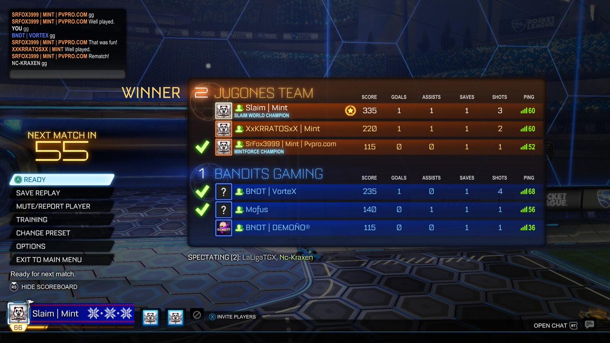 SrFoxFN's tweet photo. 🔴GGWP @BanditsGRL 🔴
🔥Equipazo @MintForce 🔥
⏩ @SrFox3999RL @SlaimRL @XxKRRATOSxX ⏪ https://t.co/1zPP6xVTTf