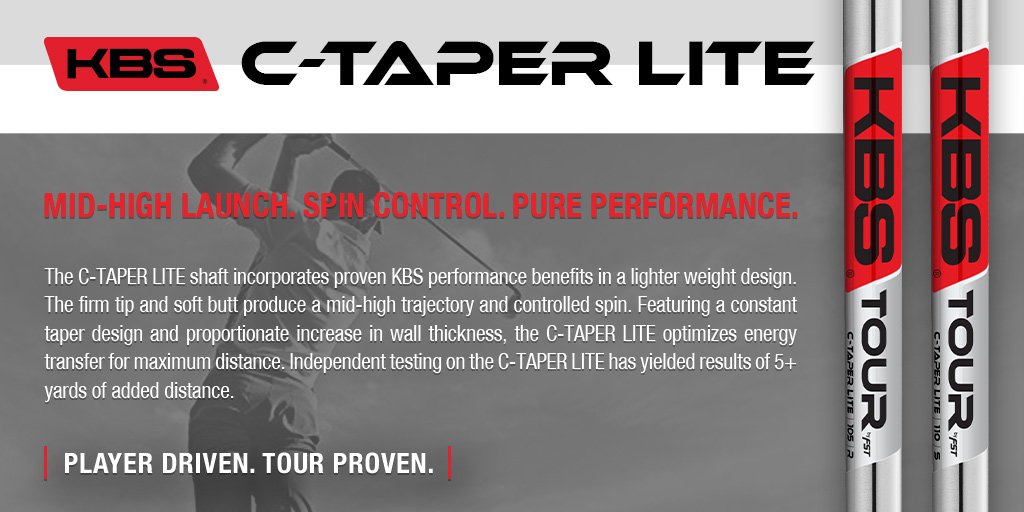 KBSGolfShafts's tweet photo. @KBSGolfShafts C-Taper Lite is waiting for you. Change to a better Game. | Player Driven. Tour Proven. |#Playthebestkbs #lookfortheredlabel #kbsgolf #lookfortheredlabel #kbsgolfshafts #playbettergolf #winning #performance #pgatour #winning #redlabelwin #majors #golfequipment https://t.co/hxv2BuI5yC