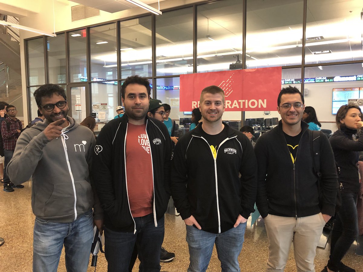lifeatmatch's tweet photo. Our engineers are here to answer your questions about web, mobile, database, JavaScript. Come say hello! @hackutd #hackutd18 #lifeatmatch #reactjs https://t.co/dFQ8cHVUkd