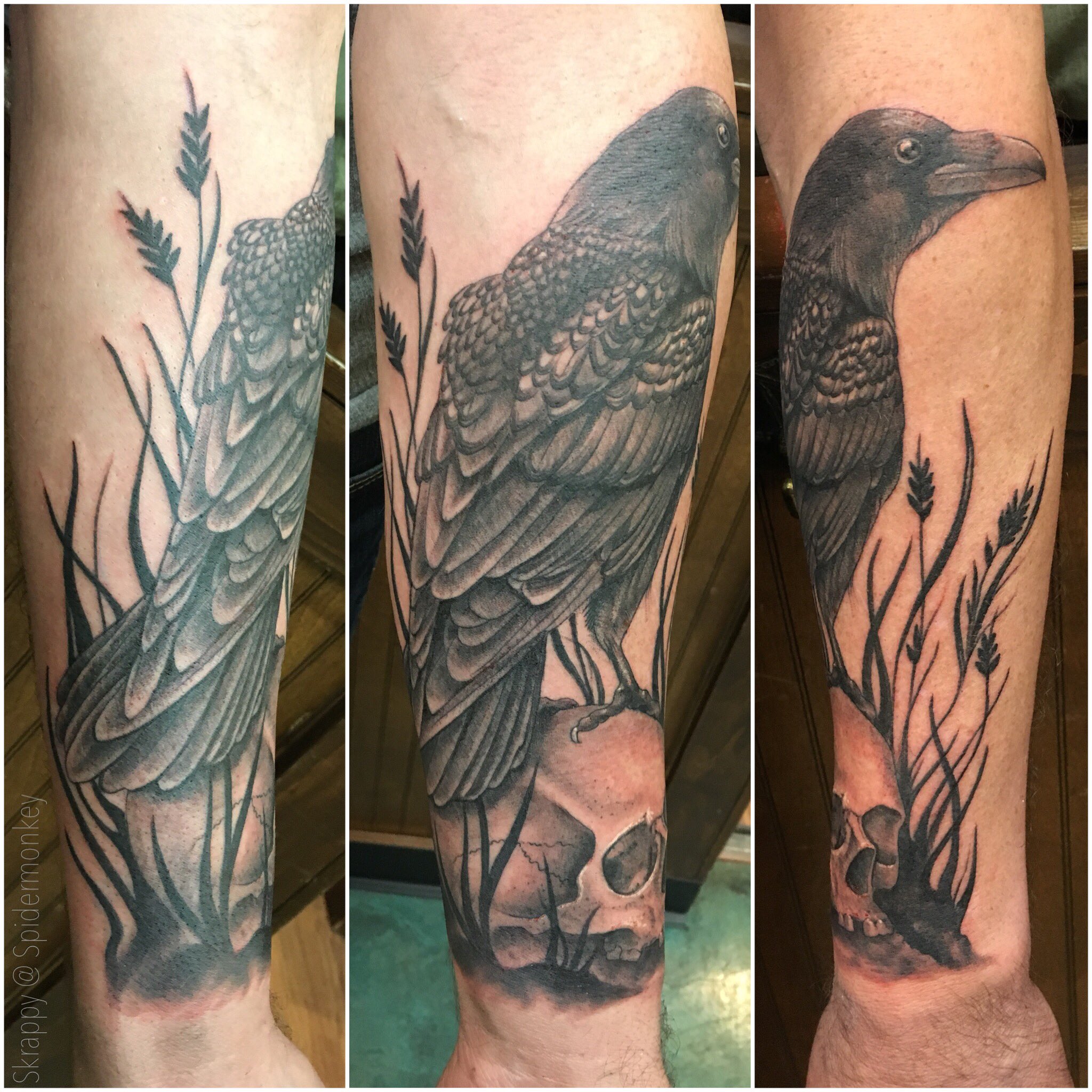 Lower Leg Raven tattoo men at theYoucom