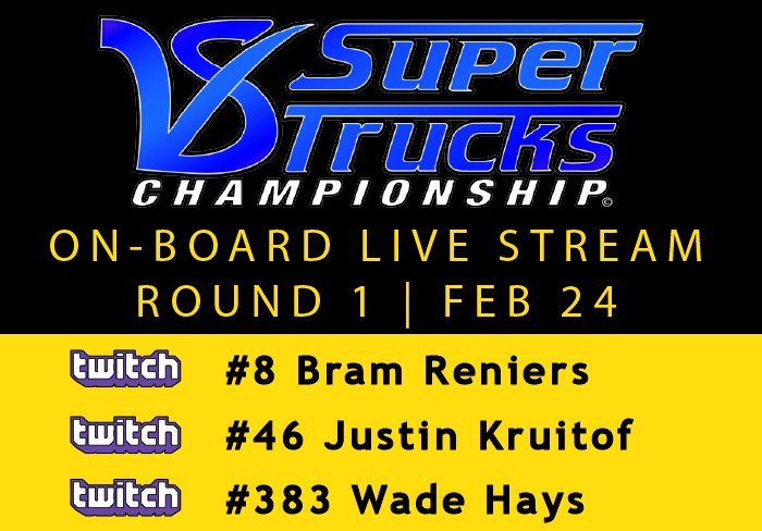 SocksOutRacing's tweet photo. Visit https://t.co/7qJ93L4WOW to ride along with @torquefreak's @ReniersBram, @oc_motorsports' @justin_kruithof and Kinetic Racing's @wadehaysracing in today's season opener at @InterlagosTrack on @iRacing . #V8ST #V8STC #eSports @TwitchEsports https://t.co/V26tICipyu