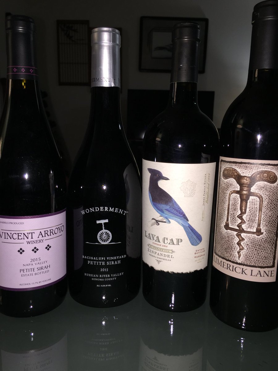 LoriTwistedCork's tweet photo. #wine class tonight w/ @ArroyoWinery @WondermentWines @LavaCapWinery @Limerick_Lane #PetiteSirah #Zinfandel @SonomaChat @NapaChats  @ElDoradoWines https://t.co/UxOEGU516y
