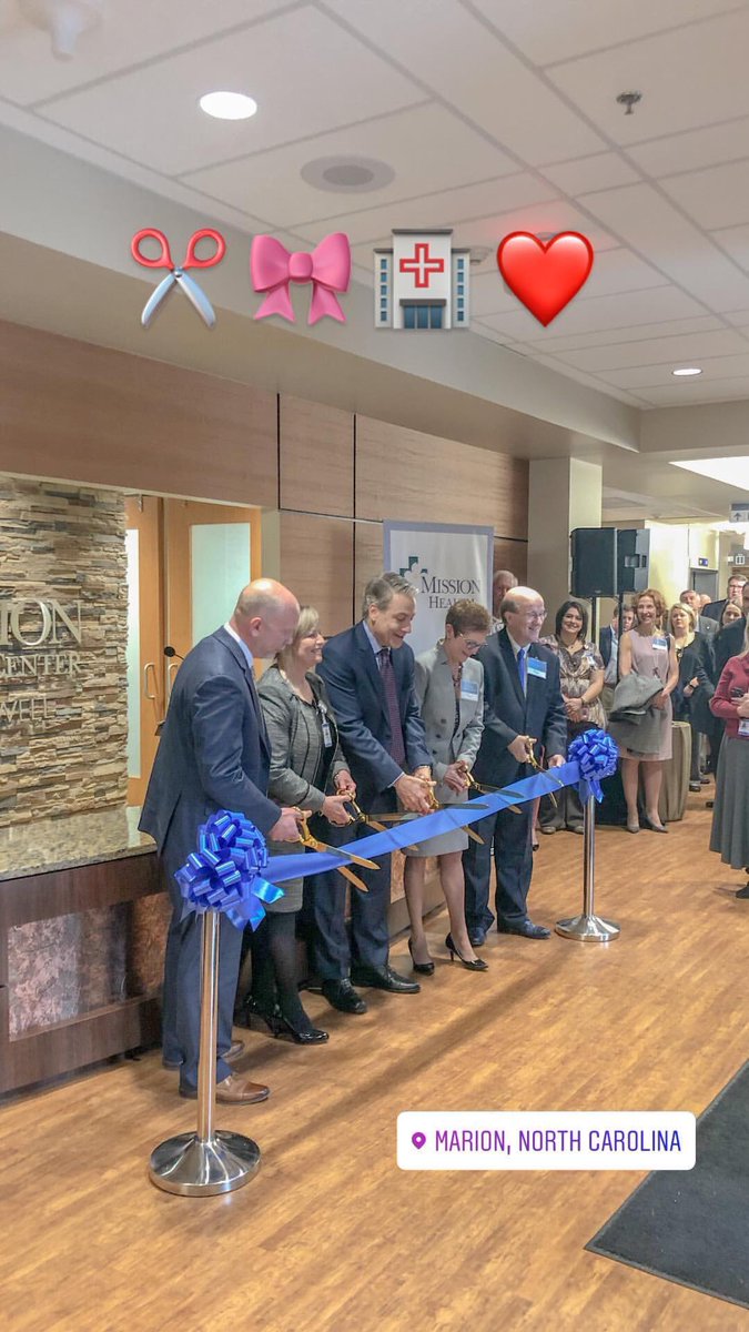 MissionHealthNC's tweet photo. ICYMI: Celebrations for the grand opening of Mission Hospital McDowell have begun! Pictures from the ribbon cutting this morning. 🎉🏥🎀✂️ https://t.co/DwjIPO5FJ7