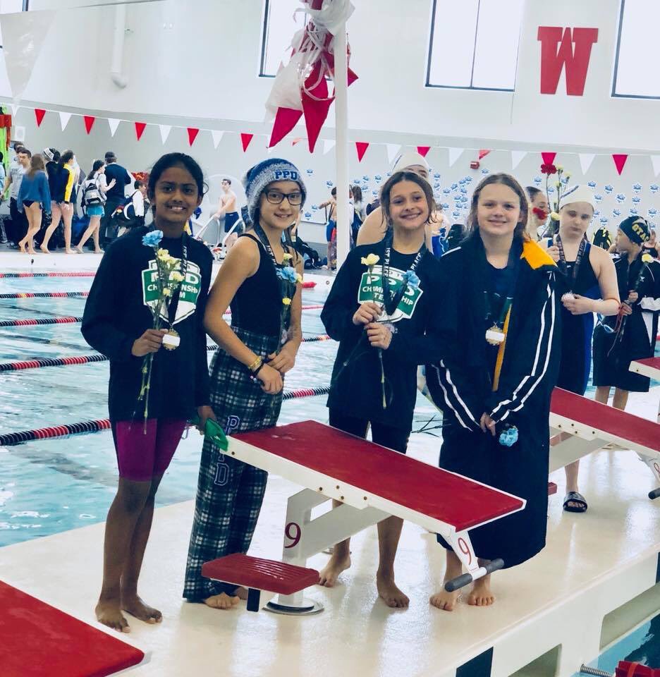 PPD_SWIM's tweet image. Congrats Naishu, Sasha, Vera, Zuza!  1st place Girls 10&amp;amp;u medley relay