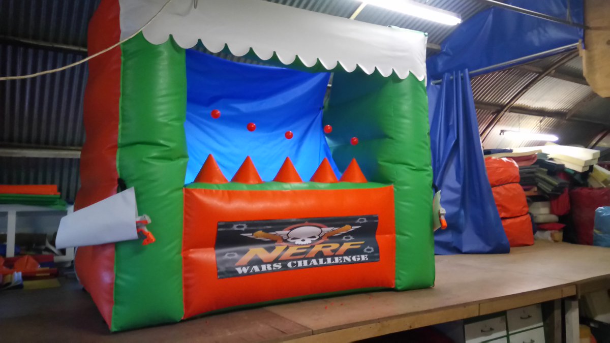 MBA_inflatables's tweet photo. Nerf wars. Made to order and delivered for £295.00, choose of two colours. 07956143771. https://t.co/xHrFQ2JqiV