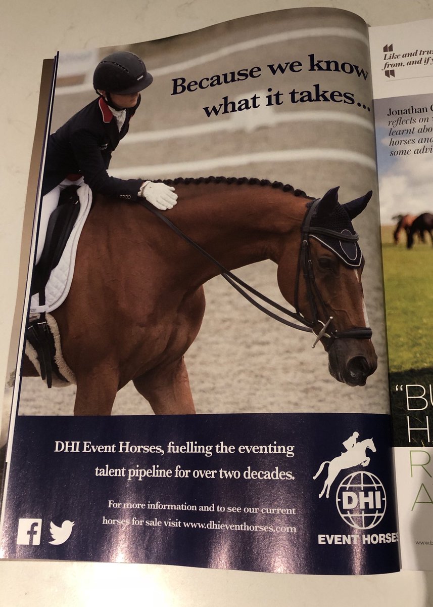 Really chuffed to see our ad in @BEventing magazine - thanks @tim_wilko - it looks fab 😀 #TEAMNAF #Fedonfibrebeet #eventingimages  @DHIeventhorses1 #horsesforsale  🐎