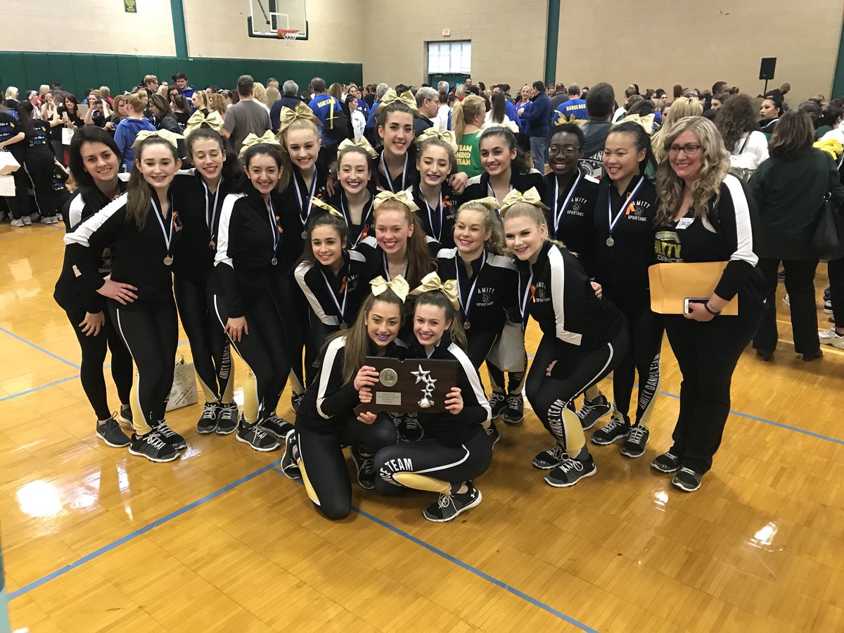 AmityDanceTeam's tweet photo. WE ARE GOING TO REGIONALS!!! 2nd in the state for hip hop! We couldn’t be more excited and happy to be competing one last time against all of New England💛🖤 #VTBound #2ndInTheState #DT4EV https://t.co/0XrKKW5LmE