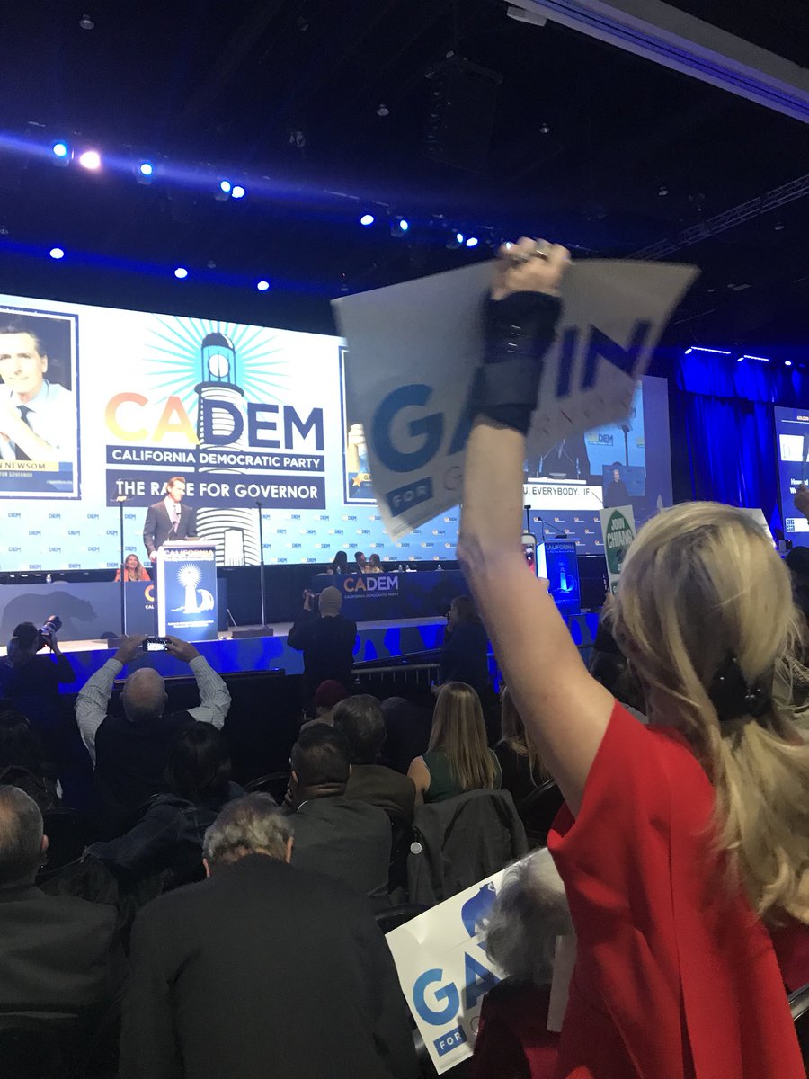 wrldsokayestmom's tweet photo. . @GavinNewsom for Governor!! @JenSiebelNewsom cheering him on!! #CADEM2018 #GavinforGov https://t.co/RPCBIFNrVG