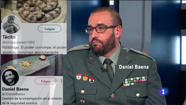 Elanes13's tweet photo. @galottom Daniel Baena,tinent coronel d la GC d'ñ, usant el pseudònim "Tacito" a #Twitter va a la recerca d material incriminatori contra l'oposició política.Ja se n'ha utilitzat X a ls acusacions dl Tribunal.https: //t.co/72mV4apNRi
#CDDRmat #Catalunya #Catalunya https://t.co/1e05lEmEce