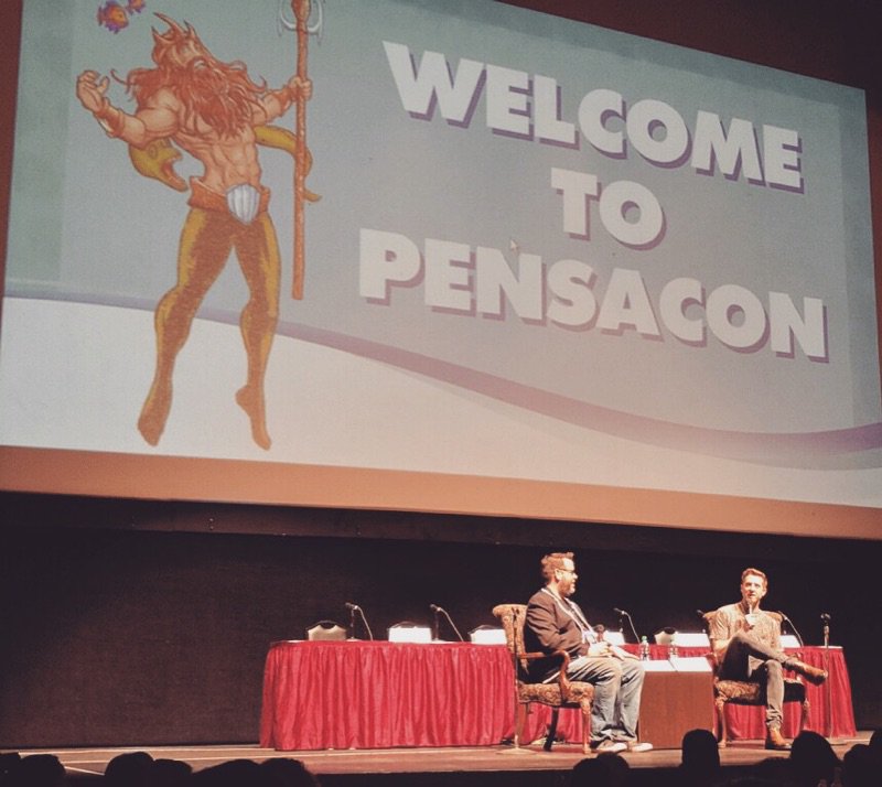 ShowClix's tweet photo. Who else is absolutely loving the Q&amp;A panels this weekend at @Pensacon? Today we've seen @RattyBurvil and @JohnBarrowman, with plenty more to come! #Pensacon2018 #Pensacon https://t.co/oz5HvSu9od