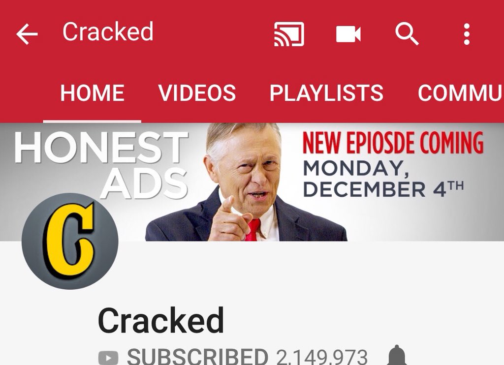 Jesus_Returned's tweet photo. @cracked Update your YouTube page for Christ’s sake. https://t.co/4jLmcyhfi0
