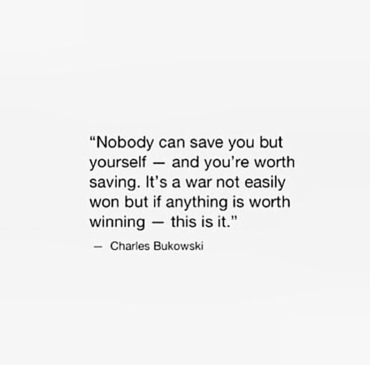 jonkortajarena's tweet photo. Nada te puede salvar excepto tú mismo - y eres alguien que vale la pena salvar. No es una batalla fácil de ganar, pero si por algo vale la pena luchar - es por esto. https://t.co/VXFDnqQ2tL