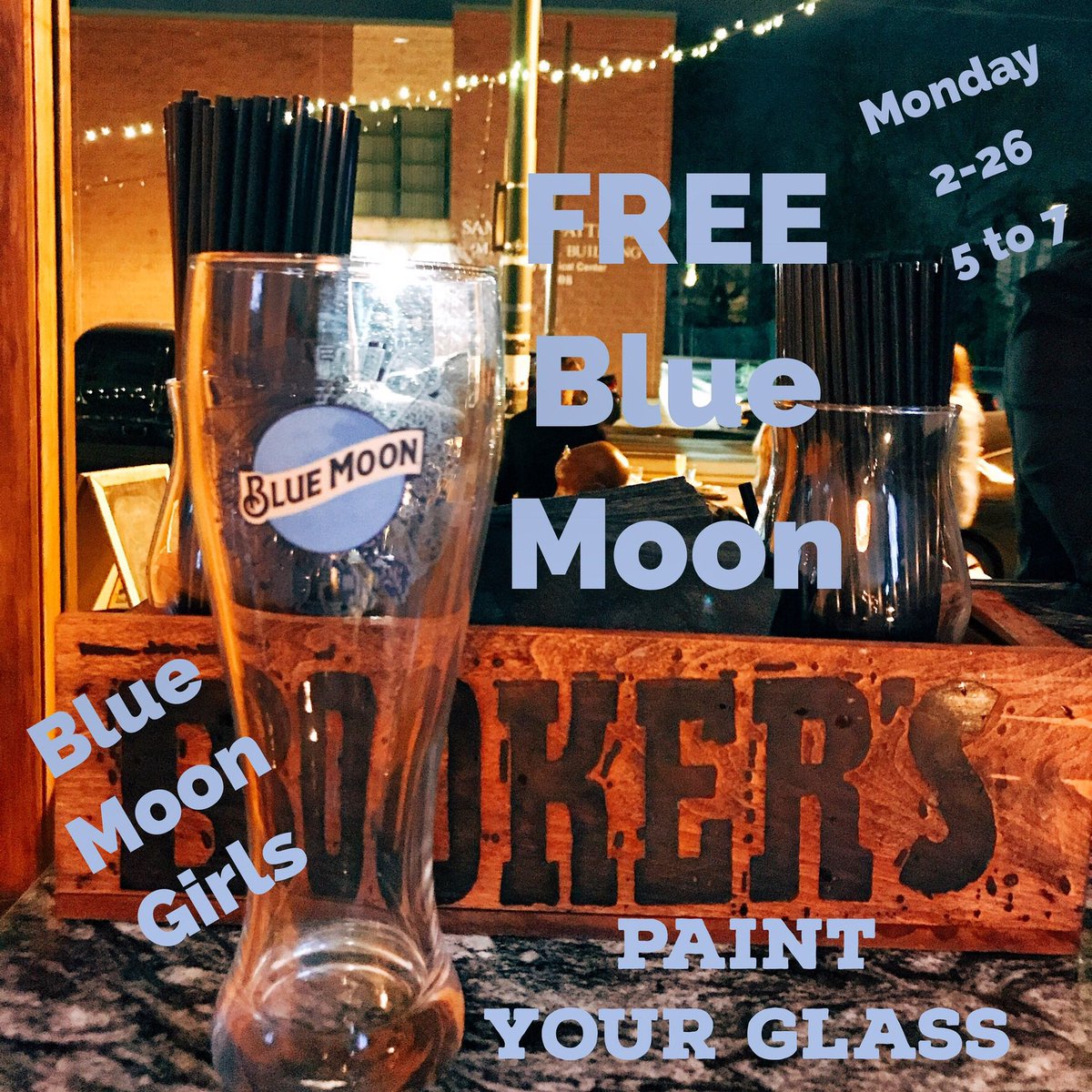 bookers_philly's tweet photo. #FREE Blue Moon: Join the #FUN paint a BLUE MOON glass and receive FREE BLUE MOON BEER. 
#VisitPhilly #Foodie #Philly #LovePhillyFood  #FoodChaser #peopledelphia #phillyfoodporn #Bar #YourLocalBar #BlueMoon #Beer # #BlueMoonGirls #Instadelphia #GoNova #phillyphire https://t.co/ycP1sGj6mU