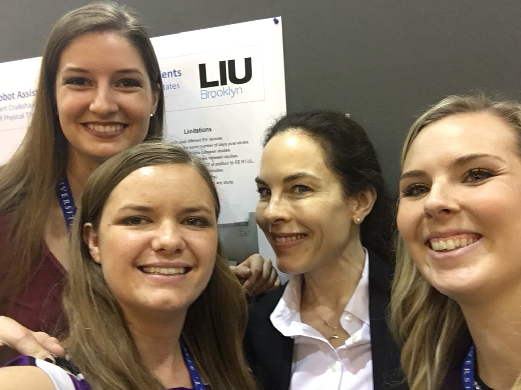 SSchlosserSPT's tweet photo. Great poster from Jena about the use of robotics in acite stroke patients. She answered our questions about how fine dexterity and how we think this will eveolve as technology does! Thanks for your research Jena! @ATSUDPT #APTACSM https://t.co/dnwKcmzxnh