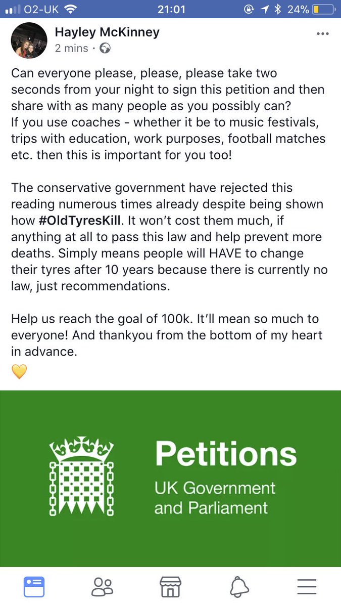 petition.parliament.uk/petitions/2071…

It takes two minutes, if that! And it could save so many lives! @tyreduk #OldTyresKill 💛

@Carra23 @louisberry @RebekahVardy @ScouseBirdBlogs