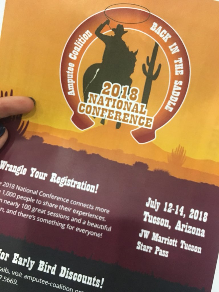 SSchlosserSPT's tweet photo. Stopped but the Amputee Coalition booth to get some information on volenteering at the National Confrence in Tucson! Super excited future events with them! @ATSUDPT #APTACSM https://t.co/tSd26ECa0a