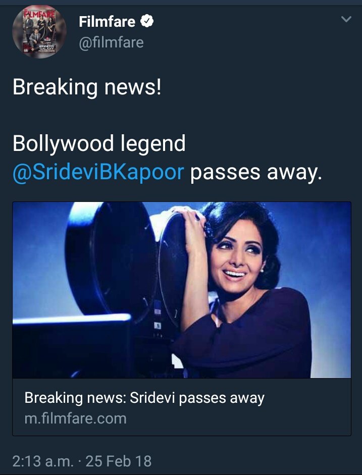 SirJadeja's tweet photo. @SrBachchan Talk About Sixth Sense. 🙏 #Sridevi #RIPSridevi https://t.co/Lc69y5Ygx0