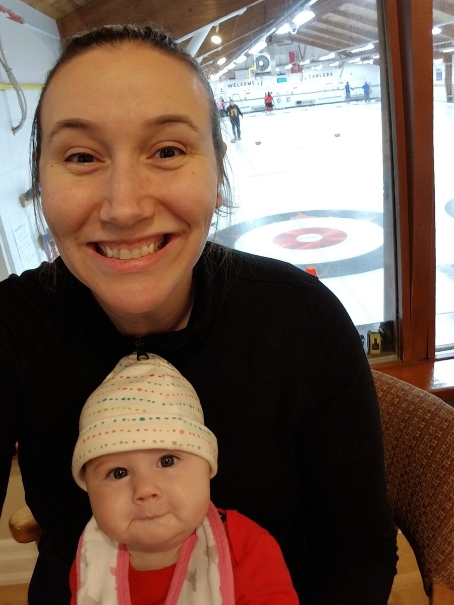 BrandiG05's tweet photo. Having some fun at the @08miltonmets fundraiser with my littlest (future) curler! She hopes mommy wins the mini booze bucket for her (mommy's) sanity 😁🤣 #MM2008CurlingBonspiel https://t.co/Gf9ACXbz8P