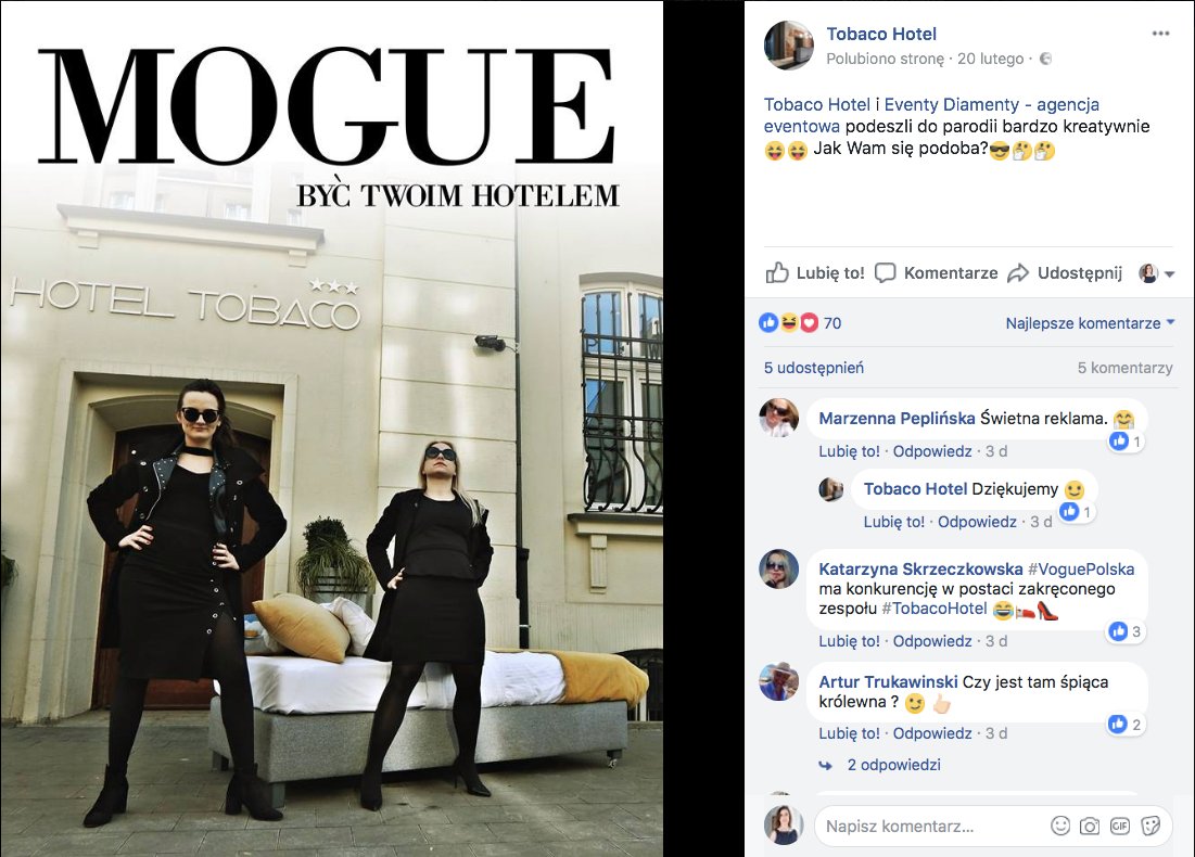 Hotel_M_Group's tweet photo. Premiera pierwszego wydania polskiego magazynu #Vogue wywołała wiele emocji✨ głównie za sprawą okładki! Marketerzy wykorzystali #RTM w pełni👌 Kreatywnością wykazała się także branża hotelarska i #HotelTobaco! Zobaczcie ich pomysł na okładkę! Gratulujemy! #HotelMediaGroup https://t.co/6BevUzvwMf