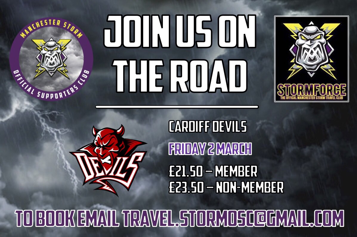 McrStorm_OSC's tweet photo. With that EPIC win for @Mcr_Storm against @cardiffdevils who’s with us for the rematch?

ONLY 5 SEATS left on #StormForce1!

£21.50 Members
£23.50 Non Members

PLUS Game Ticket Offer for #StormForce:

£15.00 Adult
£11.00 Concession
£7.00 Child

📩 travel.stormosc@gmail.com! https://t.co/kfUDzbJlAE