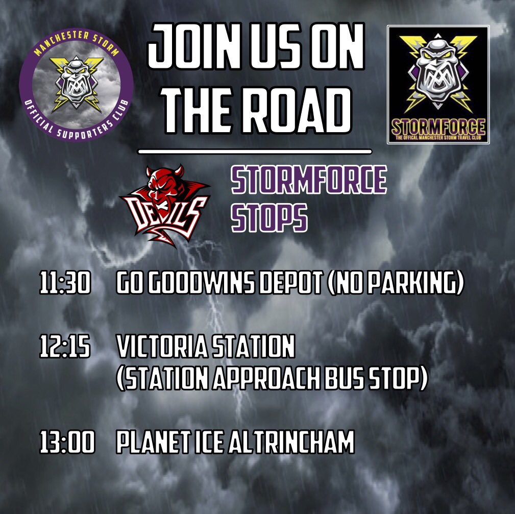 McrStorm_OSC's tweet photo. With that EPIC win for @Mcr_Storm against @cardiffdevils who’s with us for the rematch?

ONLY 5 SEATS left on #StormForce1!

£21.50 Members
£23.50 Non Members

PLUS Game Ticket Offer for #StormForce:

£15.00 Adult
£11.00 Concession
£7.00 Child

📩 travel.stormosc@gmail.com! https://t.co/kfUDzbJlAE
