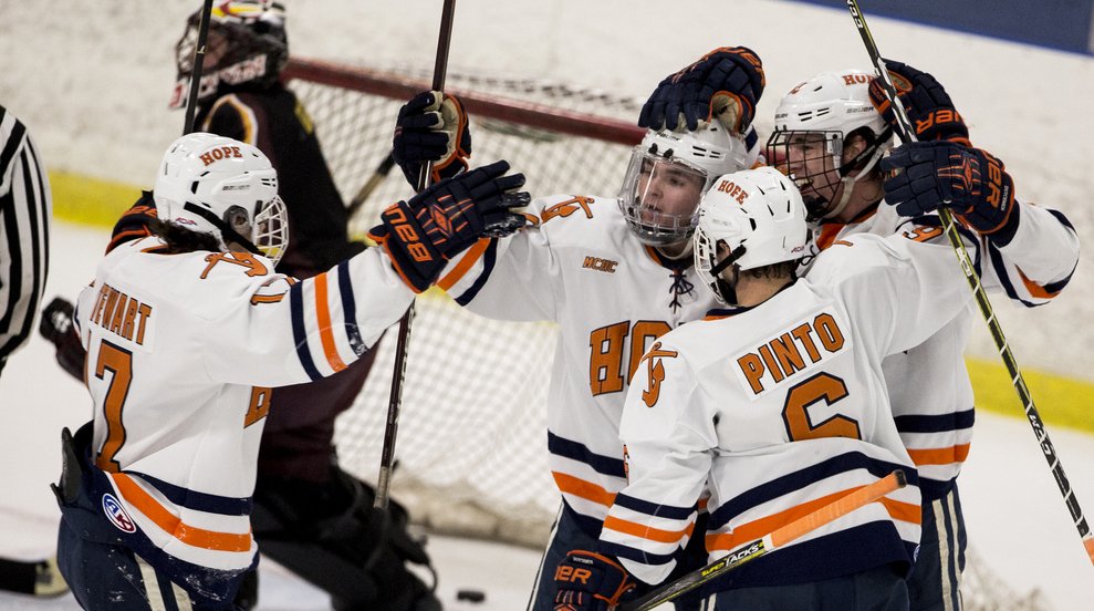 VICTORY! <a href="/HopeHockey/">Hope College Hockey</a> beats Adrian 7-3, clinches berth in @achamensd3 national championships March 8-18 in Columbus, Ohio. <a href="/HopeCollege/">Hope College</a> is now 21-6-2 on the season. #bestrongbetrue