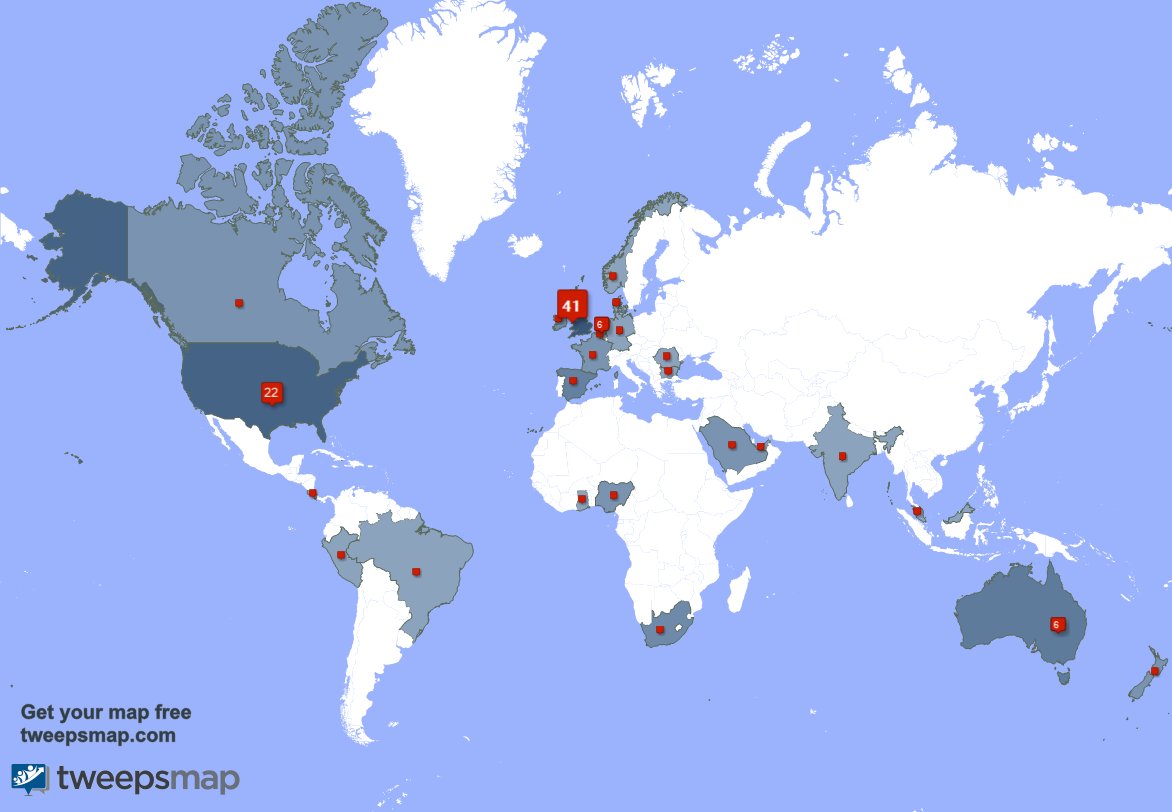 B123168392's tweet photo. My followers live in UK. (40%), USA(21%)... Get your map: https://t.co/nkFcw97shR https://t.co/mWSUL642he