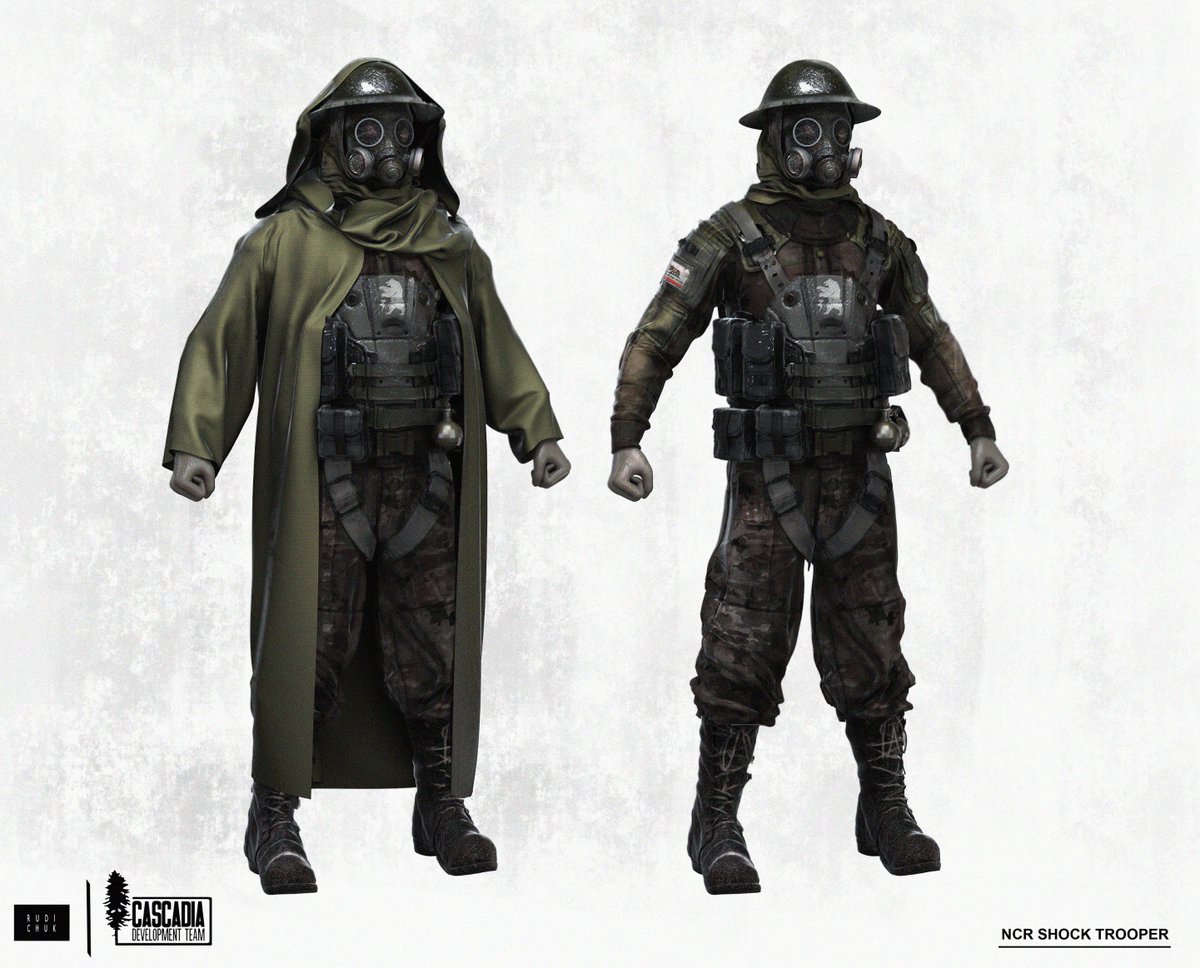 Fallout Cascadia Ncr Shocktrooper The Heavy Infantery Of The Ncr In The Pacific Wasteland Concept Art Made By The So Very Talented Nate Rudichuk Fallout Fallout4 Modding Ncr Nexussites