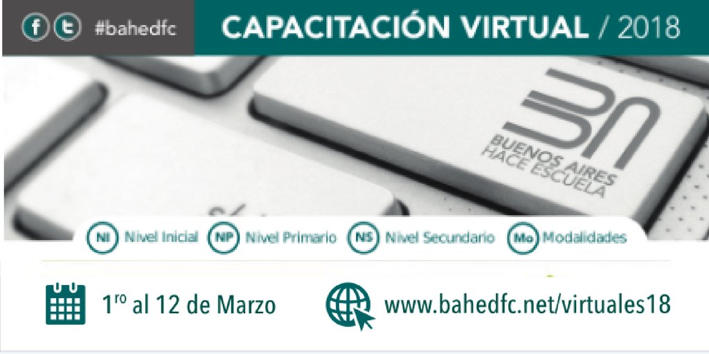 DFDPPBA's tweet photo. Inscripción a cursos modalidad virtual.
Gratuitos. Con puntaje para la carrera docente.
#1M #BAHE
https://t.co/GeKihK3M8A https://t.co/YZo0uodlWL