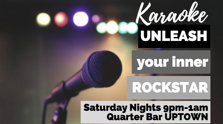 What's your karaoke song?!?
Join us tonight and show us your inner ROCKSTAR!