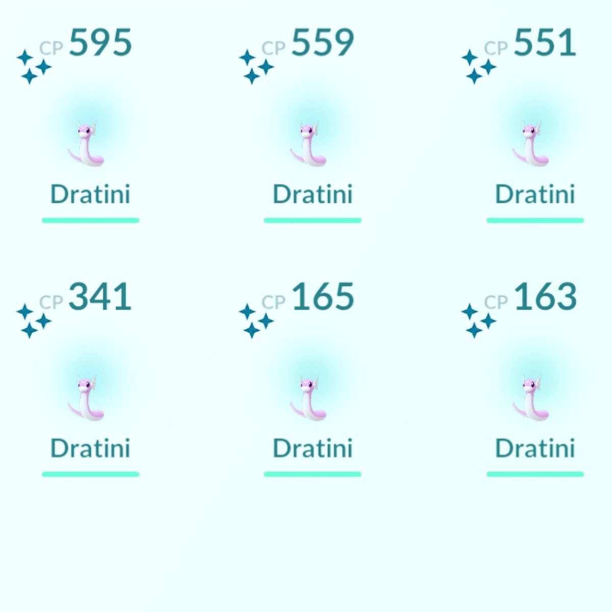daidouji's tweet photo. Started the event slow but wound up with 6 shiny Dratini. #5 and #6 were caught back to back in the last 5 minutes! https://t.co/GJgZ6m9j1K