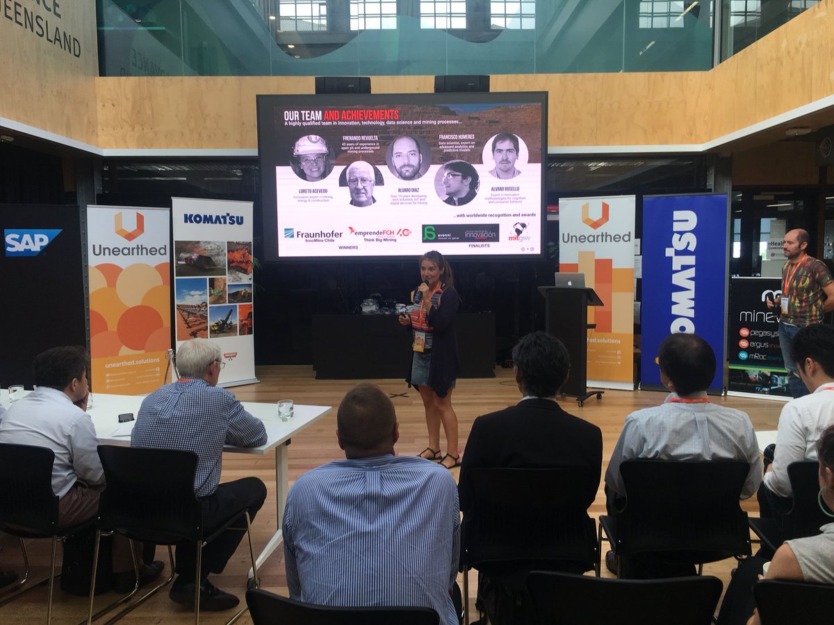 Unearthed_S's tweet photo. Team @InDiMin pitch Smart Mining Coach (digital personal trainer for #operators) to increase behavioural #productivity at #KomatsuTransform #Mining 👷🏼‍♀️🚜⬆️ #miningtech https://t.co/Ad5oNeF1al